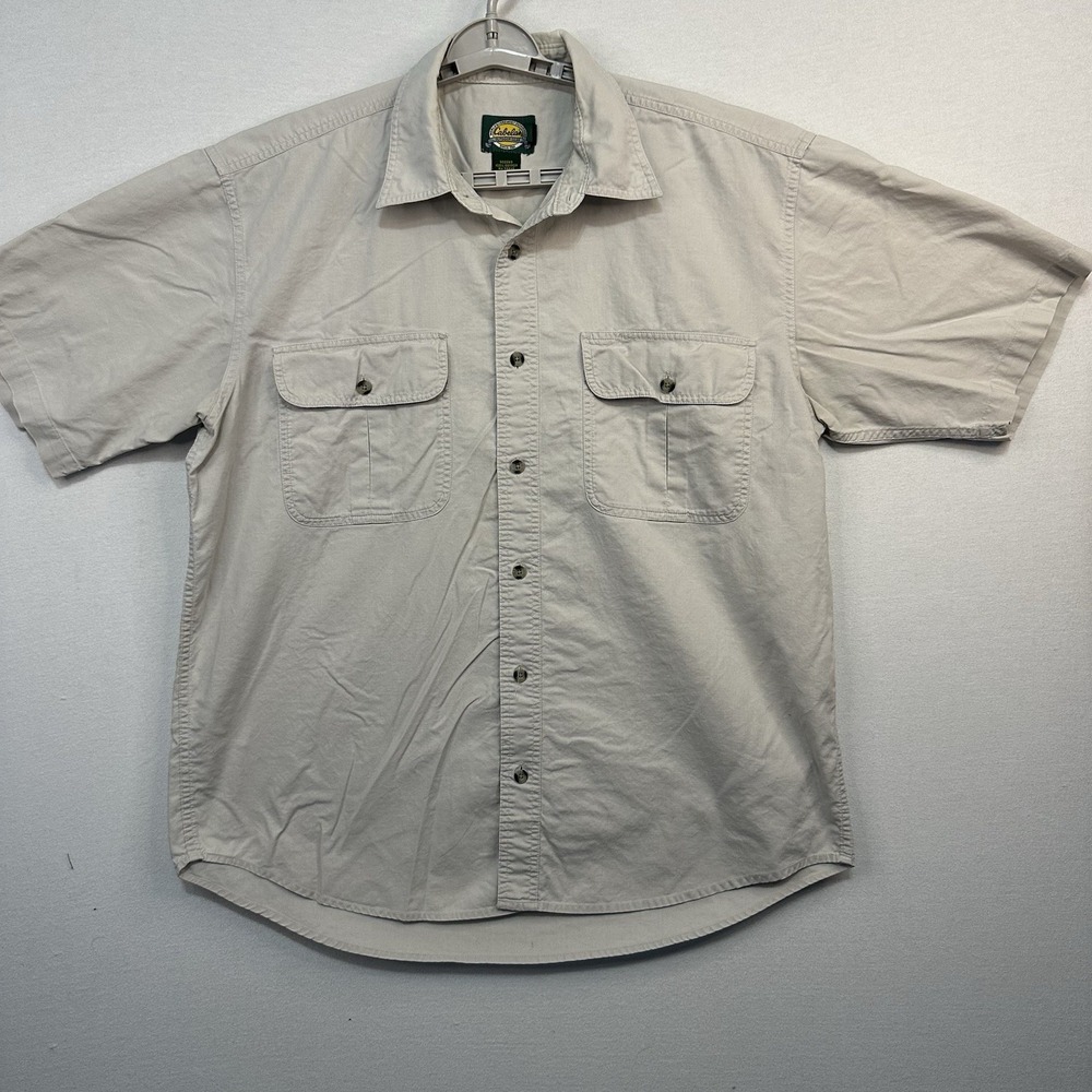 Cabela's Outdoor Gear Men's Large Regular Khaki Short Sleeve Button Up Shirt